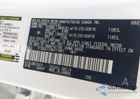 2022 Lexus Nx 350 Premium z USA, uszkodzony, nr VIN 2T2GGCEZ5NC011961